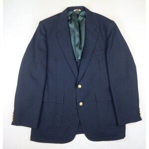 VINTAGE MEN'S BLUE BLAZER GOLD BUTTONS - SPORT COAT - HUNT VALLEY - SIZE 44R